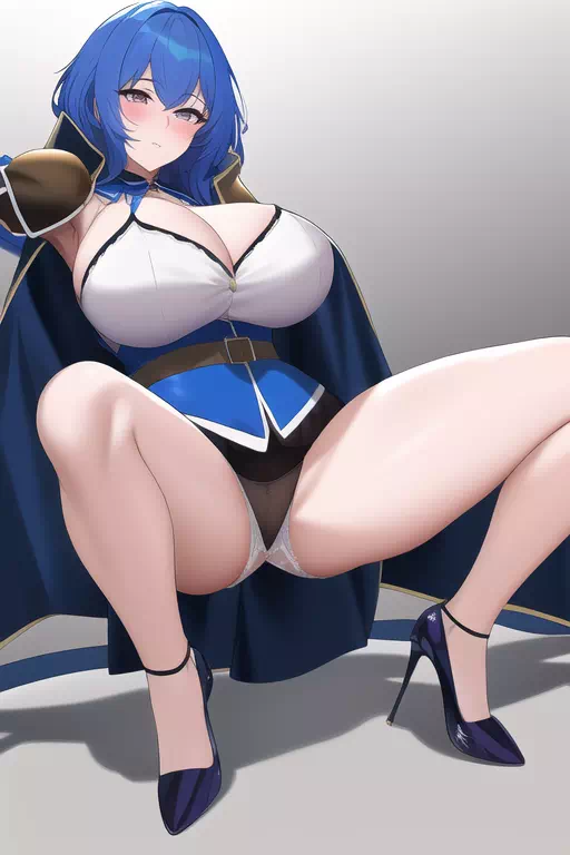 NovelAI 青髪爆乳人妻風