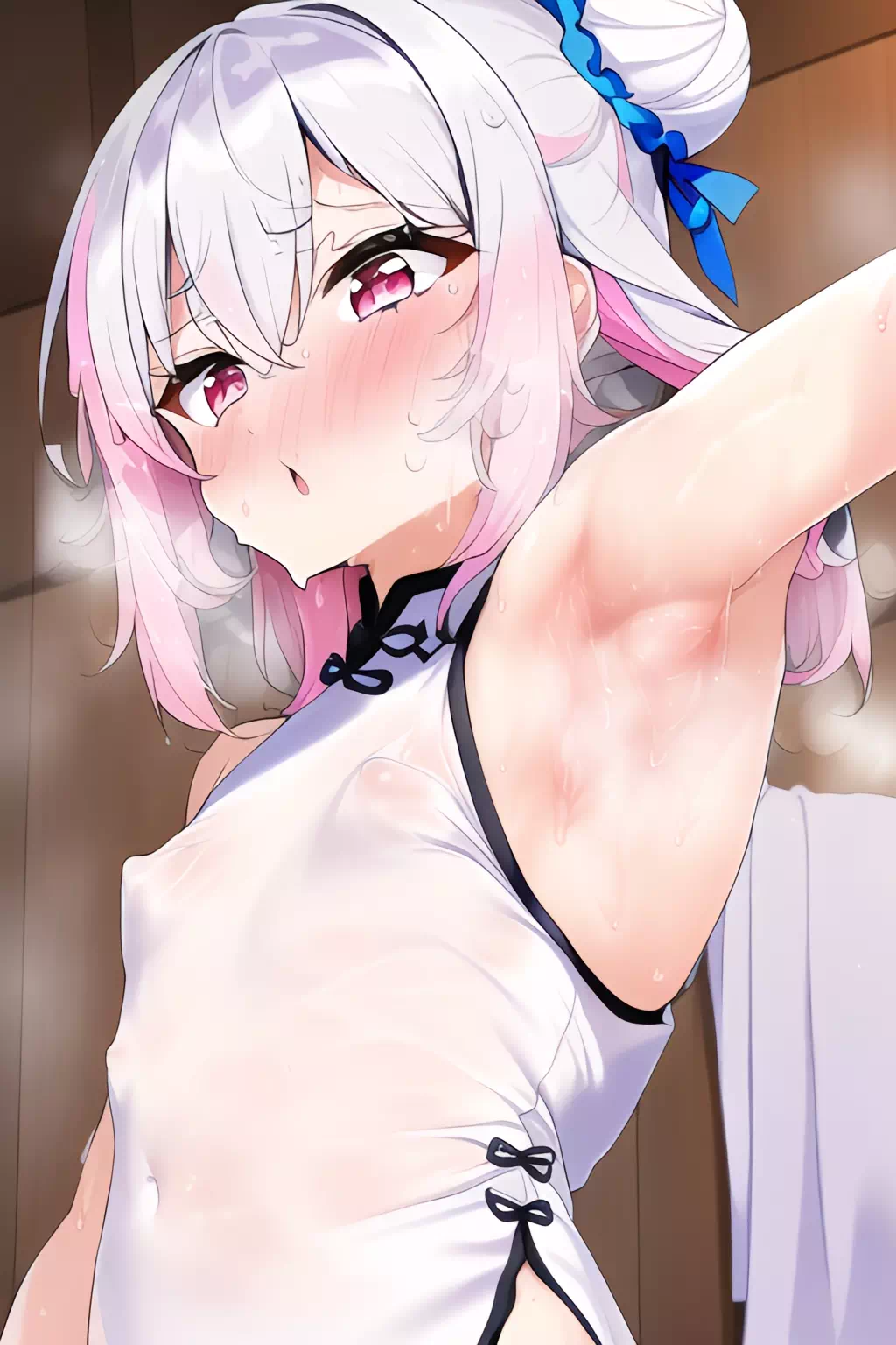 お団子チャイナ白髪