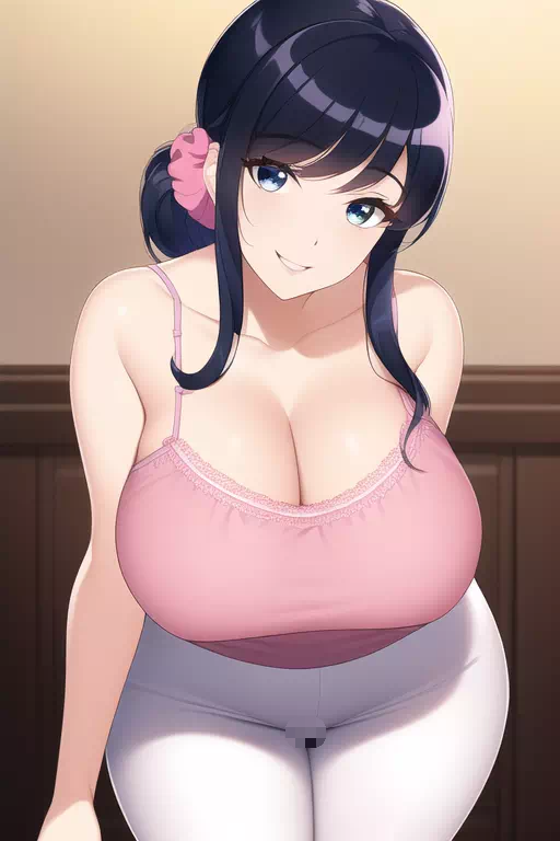 【100いいね御礼】キャラ019・黒髪ポニームチムチなおっとり妻