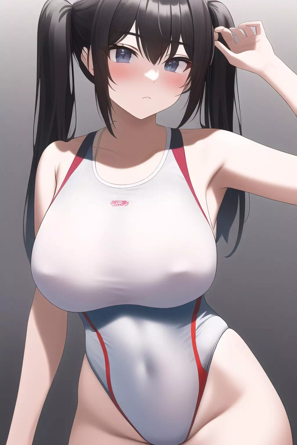 競泳水着なツインテ娘