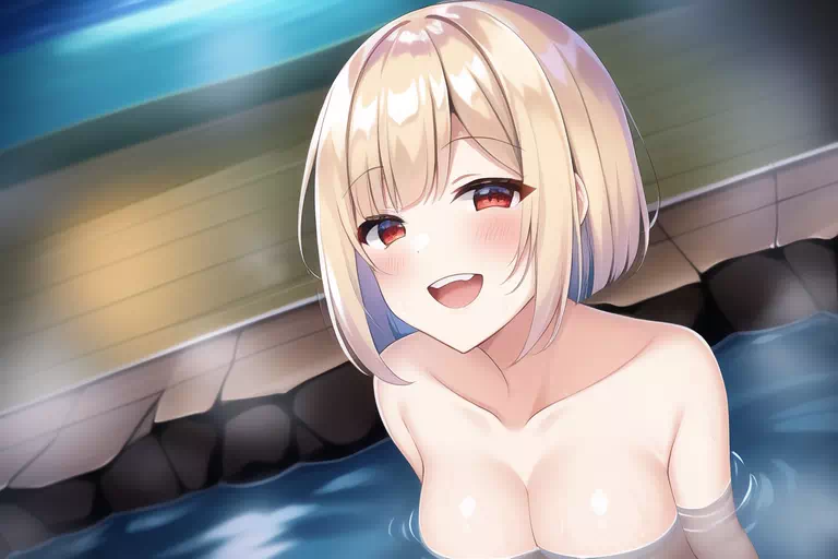 千束と露天風呂