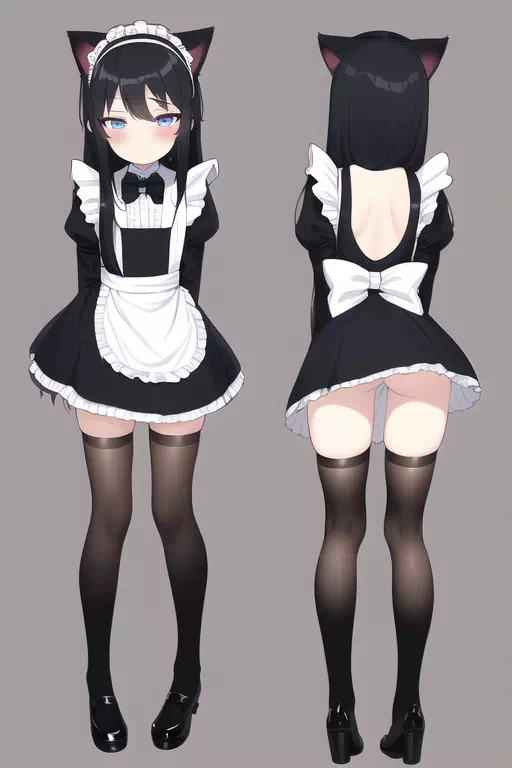 ケモ耳メイドには黒のハイソックスを履かせたい