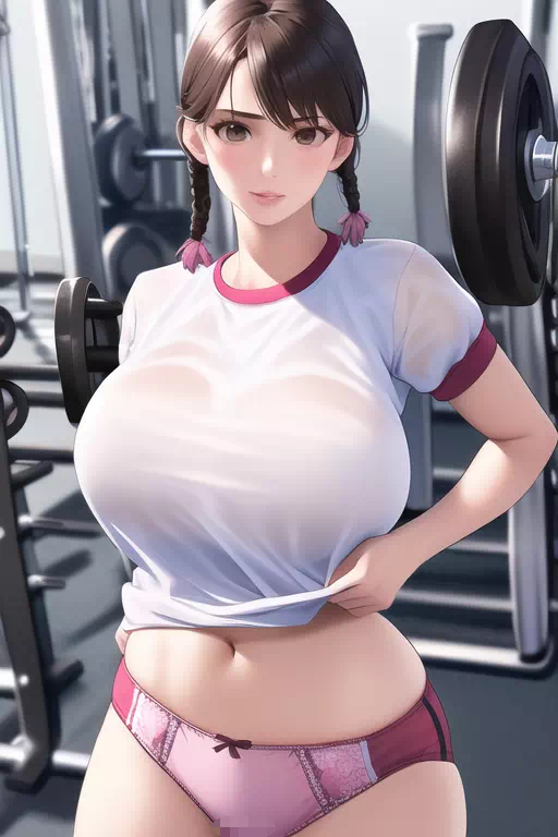 発育の良いおさげの子