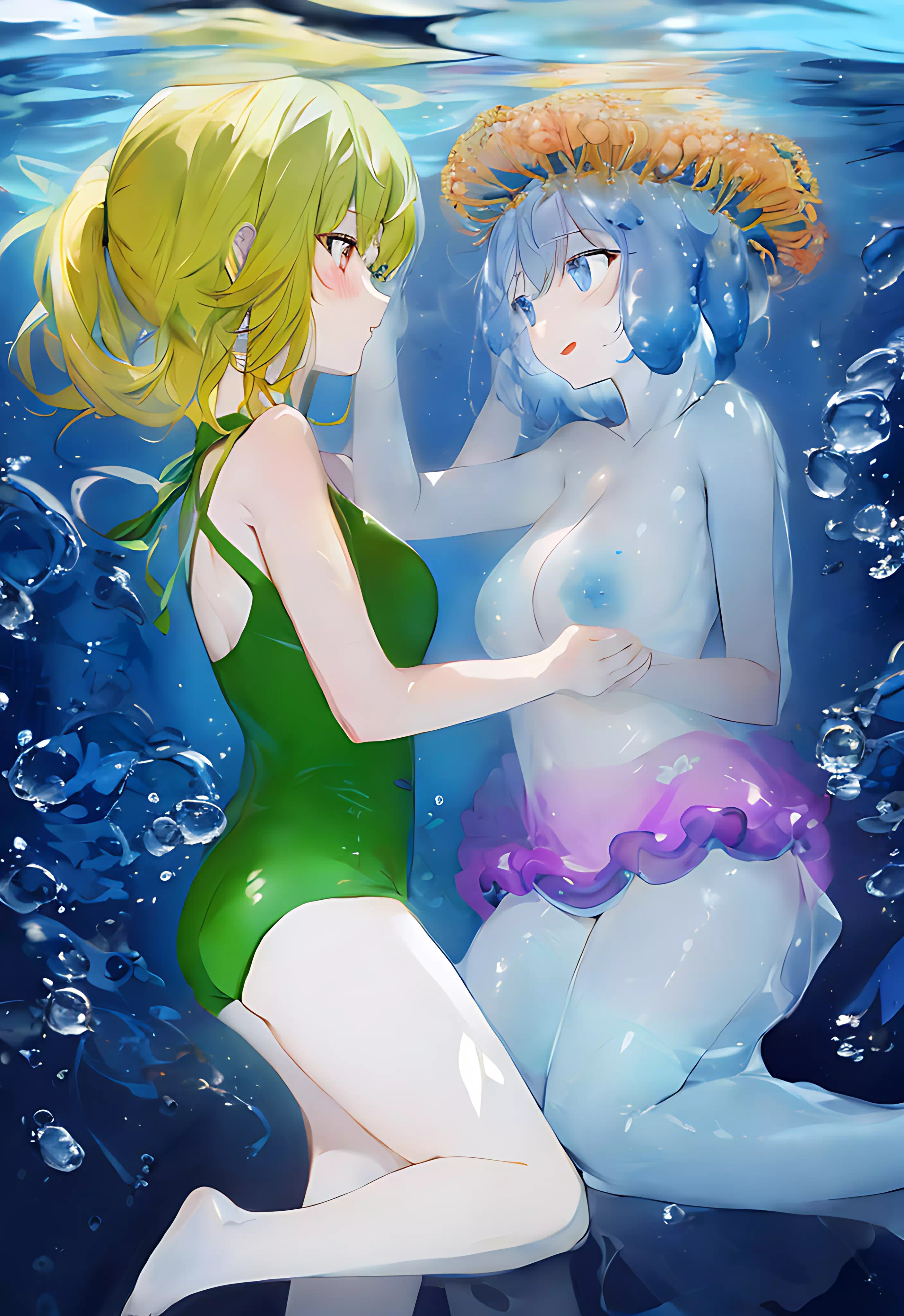 クラゲ娘との百合