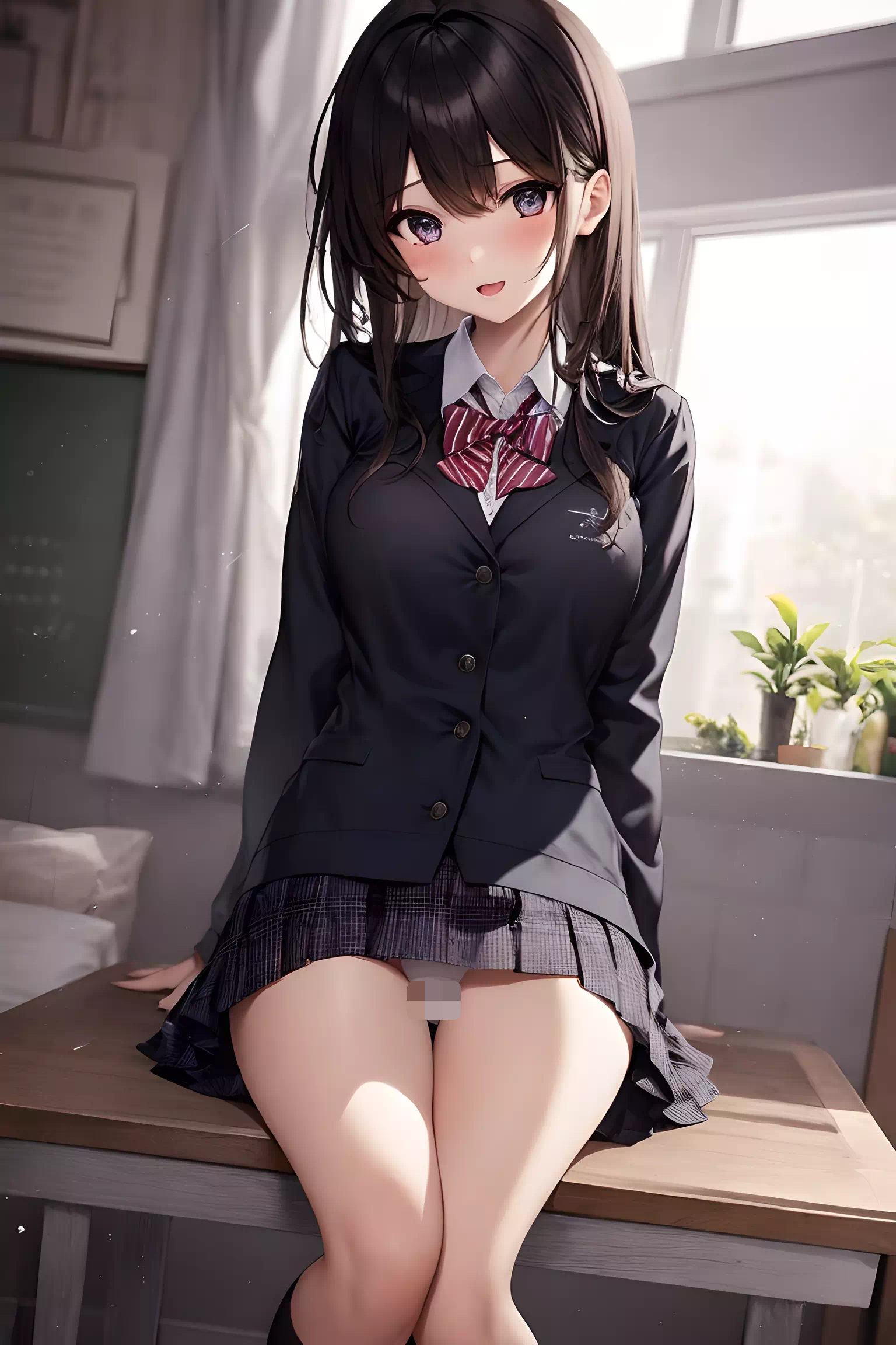 黒髪制服女子