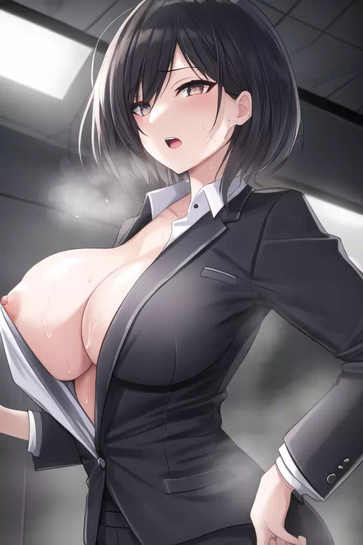 汗だく爆乳OL