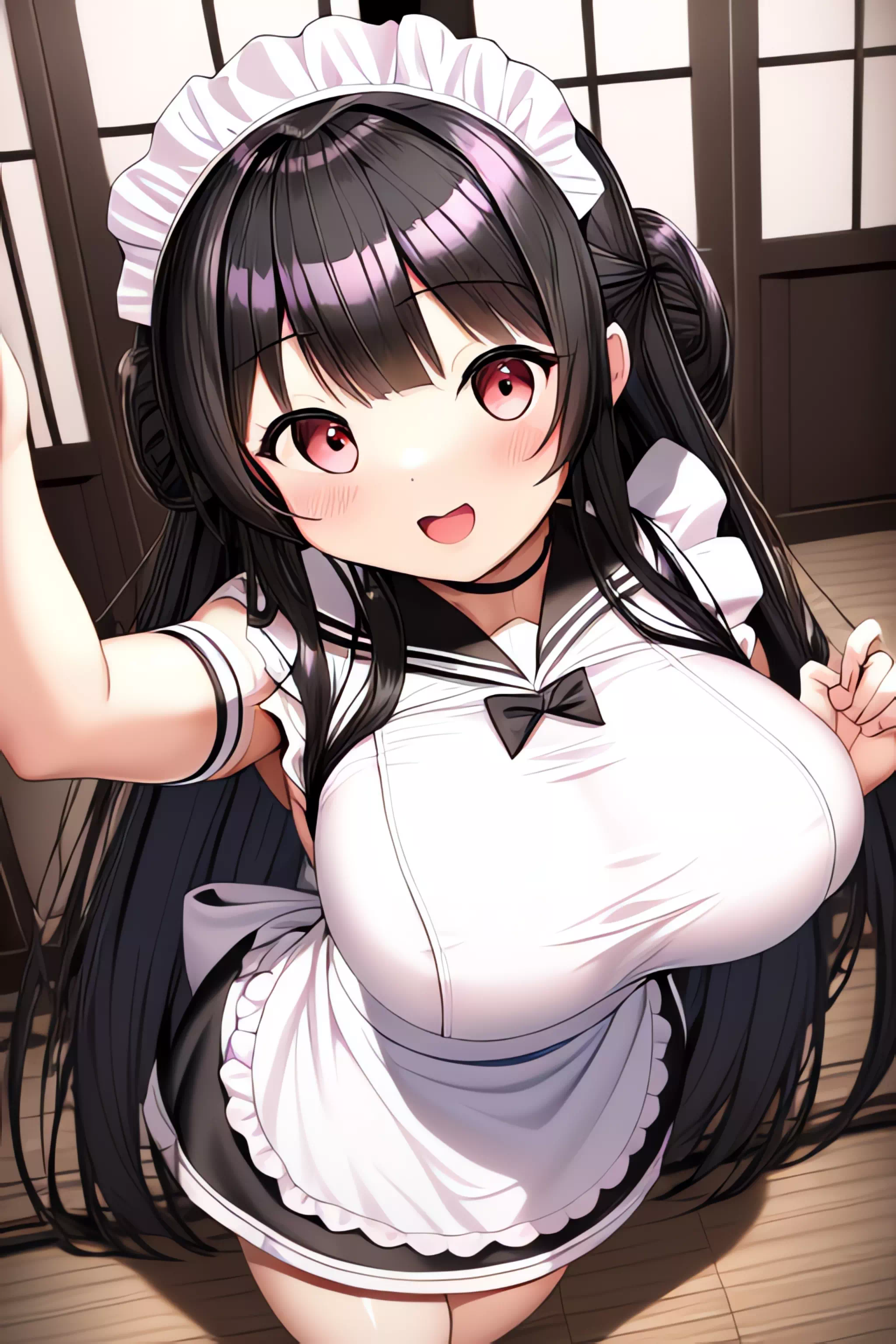 ケンゼンな黒髪の女の子と桃髪の女の子