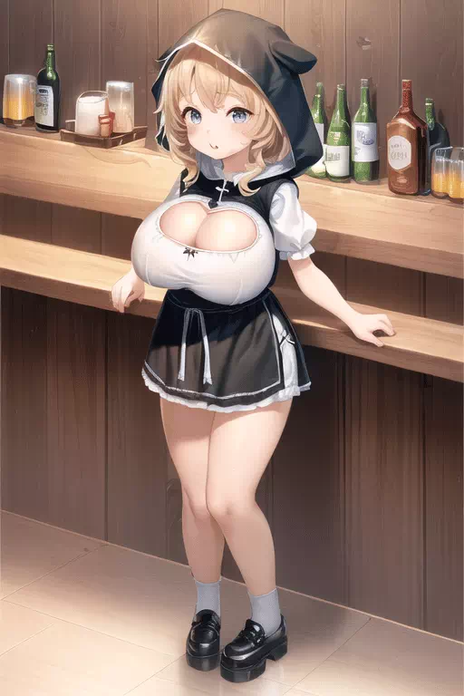 酒場のロリ爆乳売り子