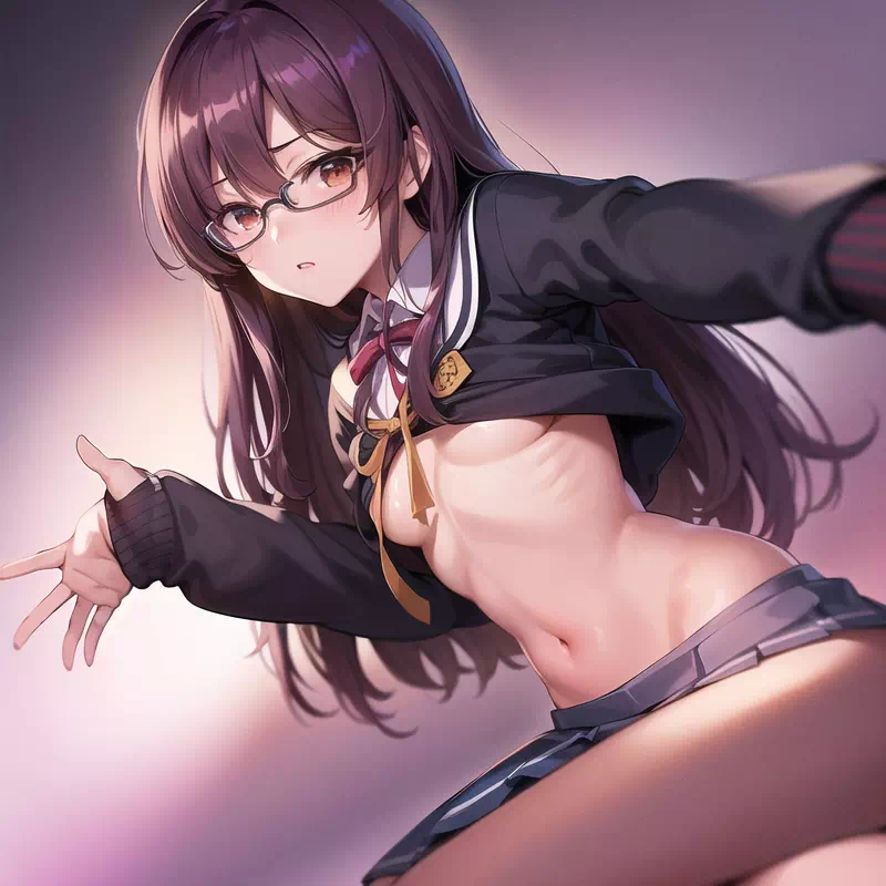 少し服を着たセクシーな女子高生