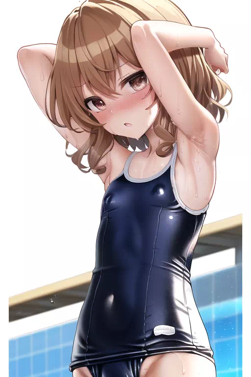 逢坂大河 スク水ワキ見せと透け乳首