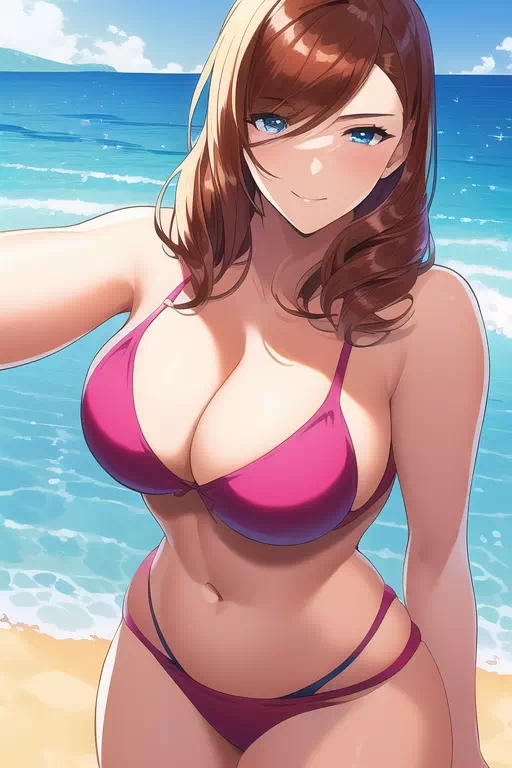 Scenery with moms on the beach