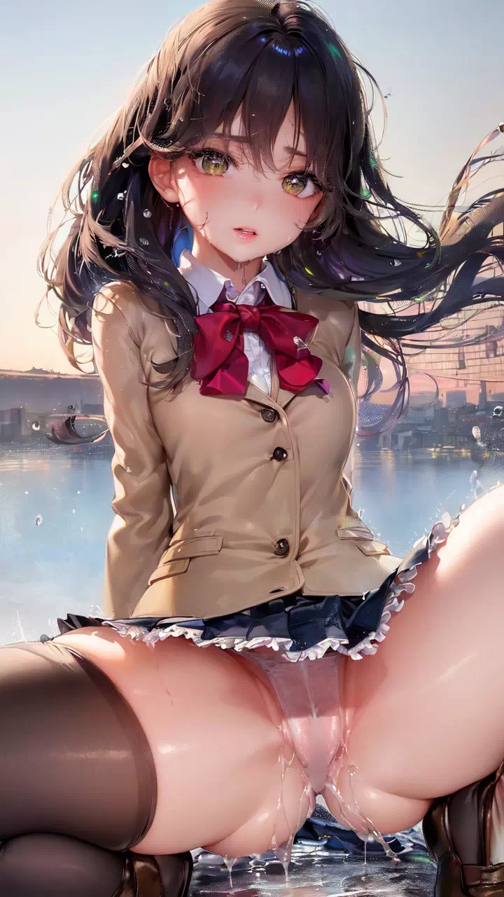 「えっ！？制服女子のおしっこ姿見るなんて最低です！」