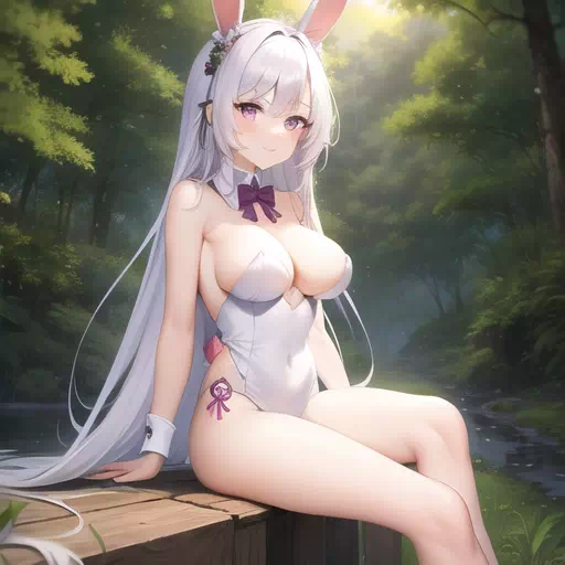 Rabbit Girl In The Forest