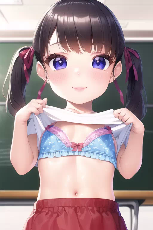 【AI】教室でブラを見せてくれるクラスメイトの女子①