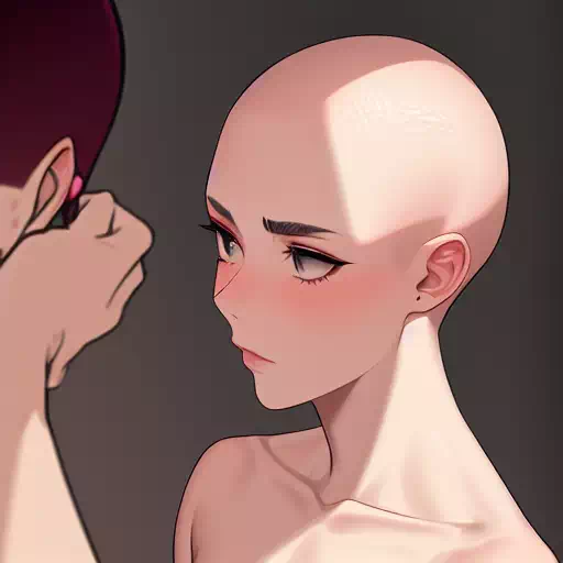 various shaved and crying girls