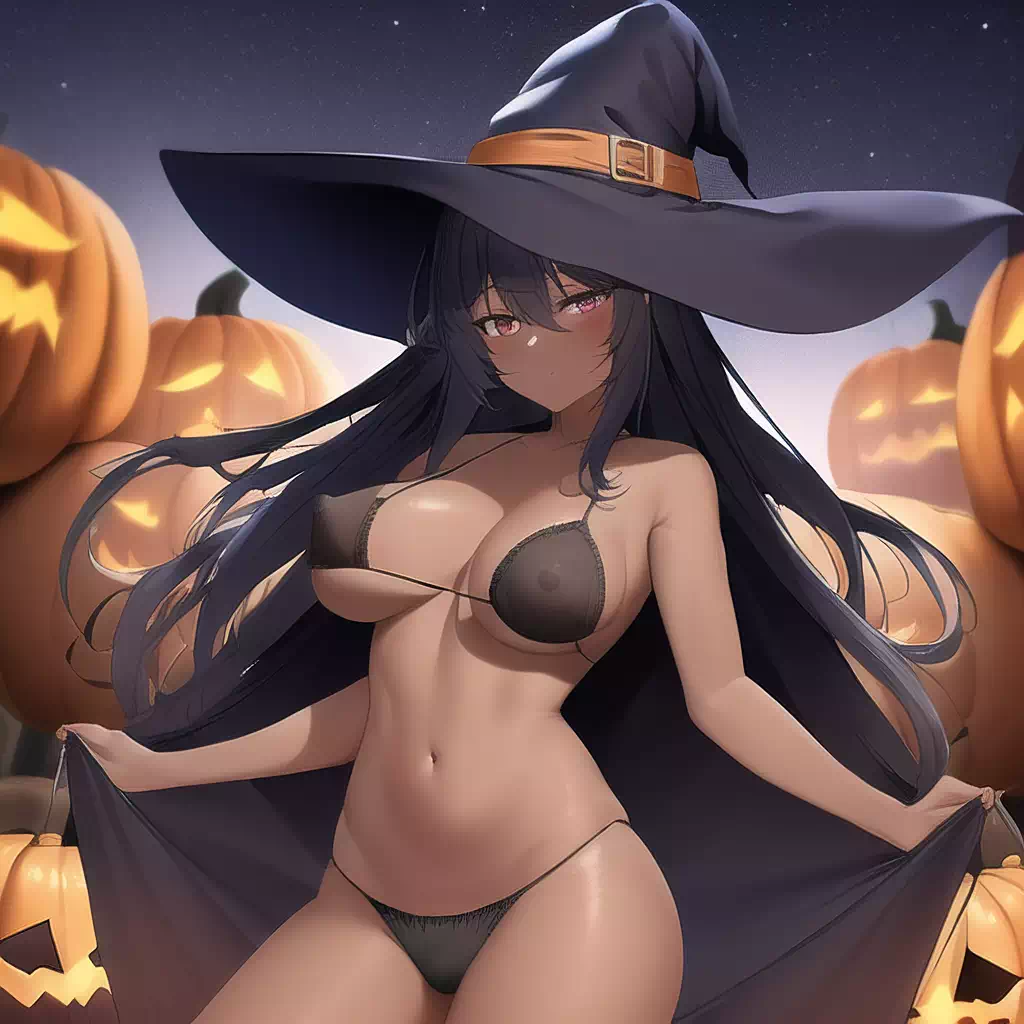 Halloween darkskin witch