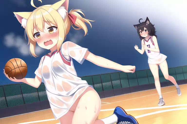 Catgirls are dribblingBasketball