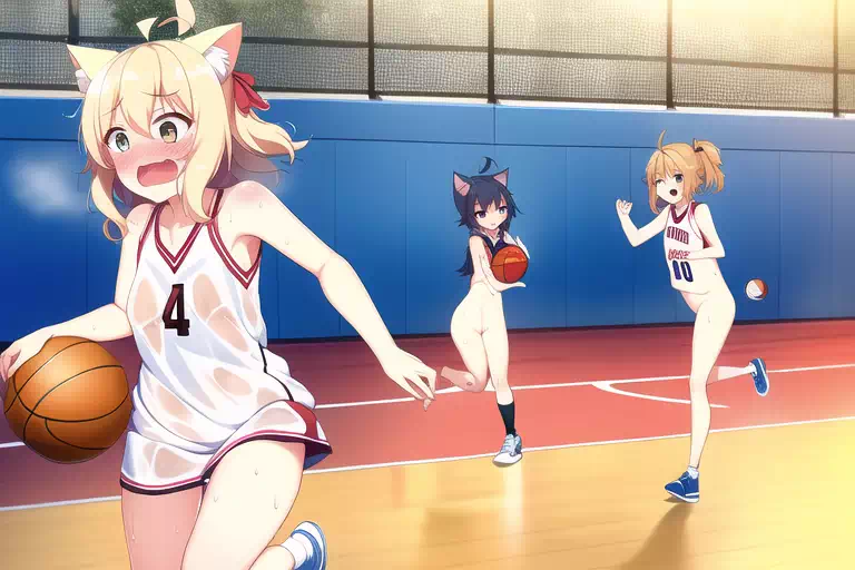 Catgirls are dribblingBasketball