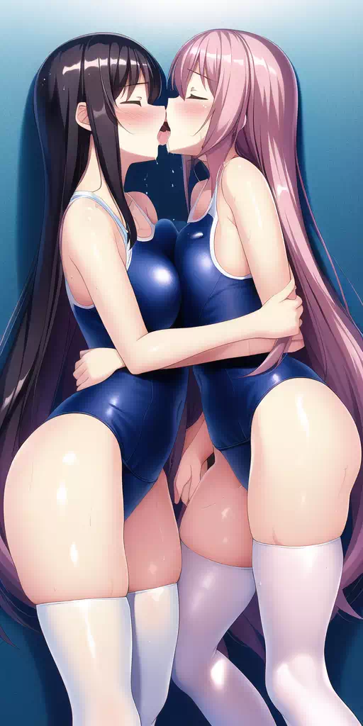 【NovelAI】Kissing swimsuit girls