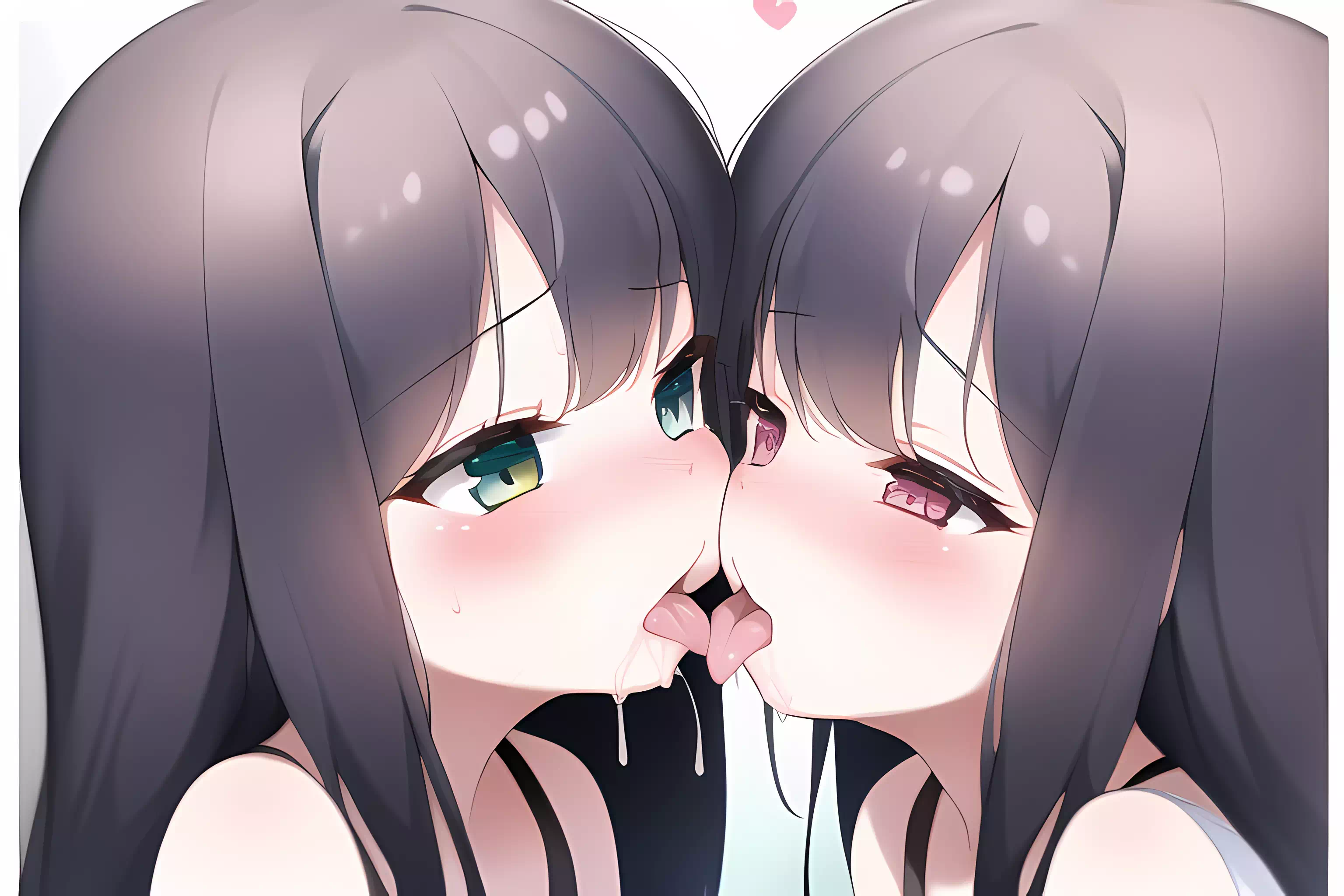 濃厚な百合キス