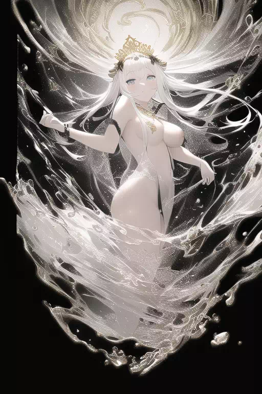 [NovelAI]白髪の巫女