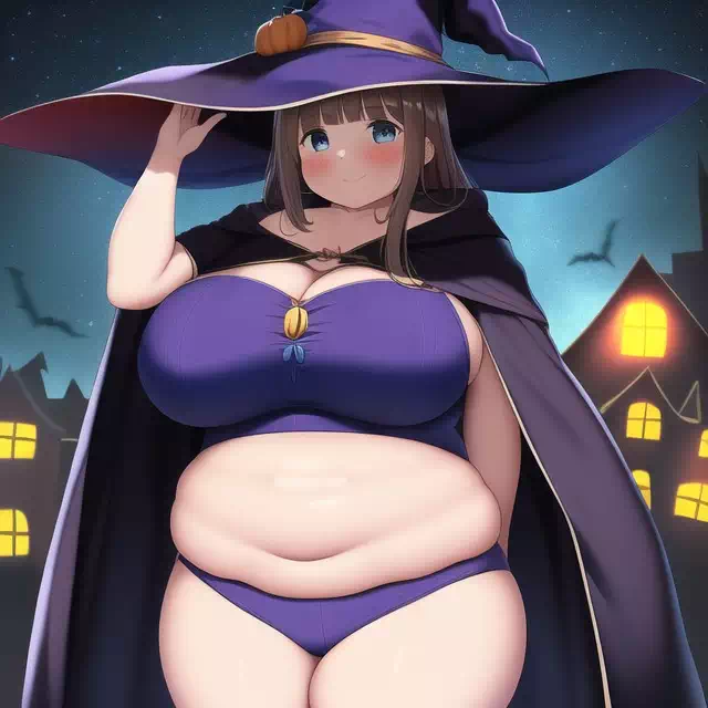 novelAI fat girl halloween