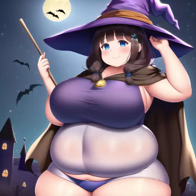 novelAI fat girl halloween