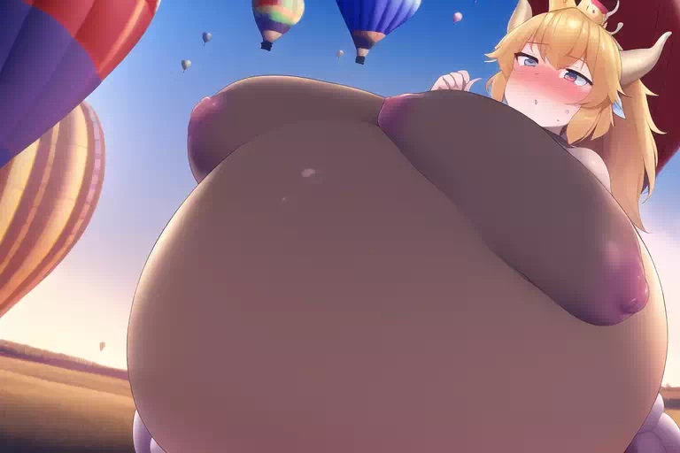 Bowsette balloon inflation
