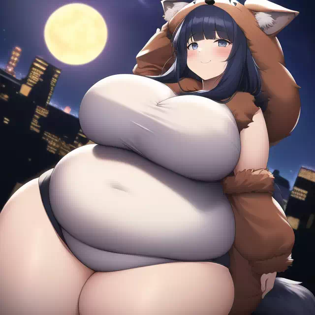 novelAI fat girl halloween