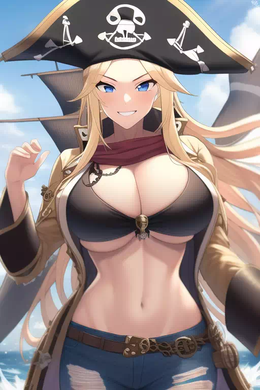NovelAI Blonde Lewd Pirat Girl