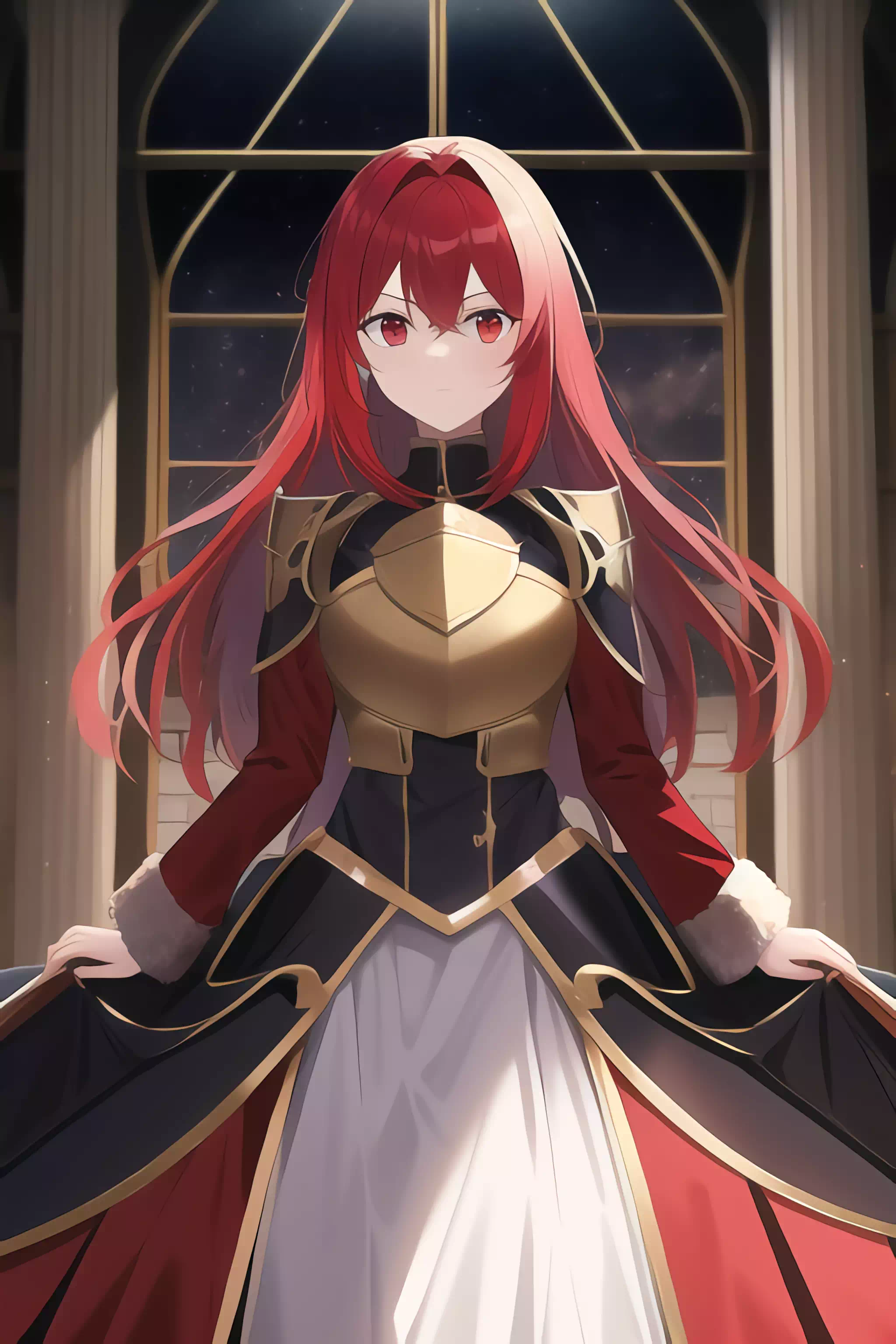 筋肉質な赤い髪の女騎士