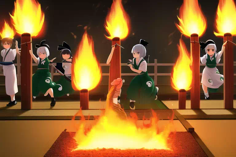 魂魄妖夢 with burning penis festival