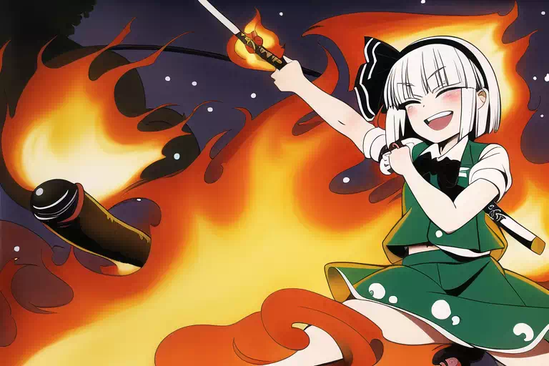 魂魄妖夢 with burning penis festival