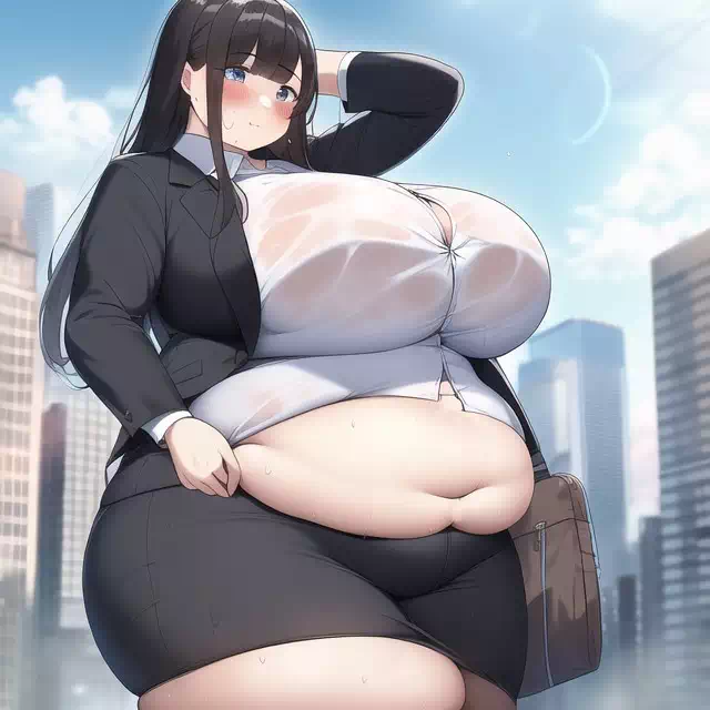 novelAI fat girl business suit