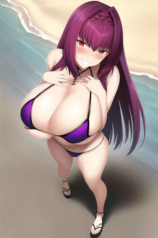 Possessed Scathach at the beach