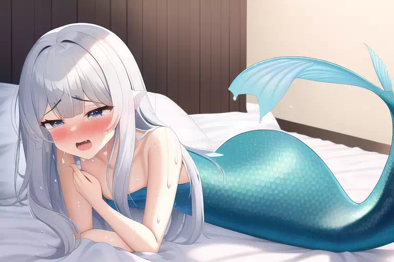 Mermaid on bed