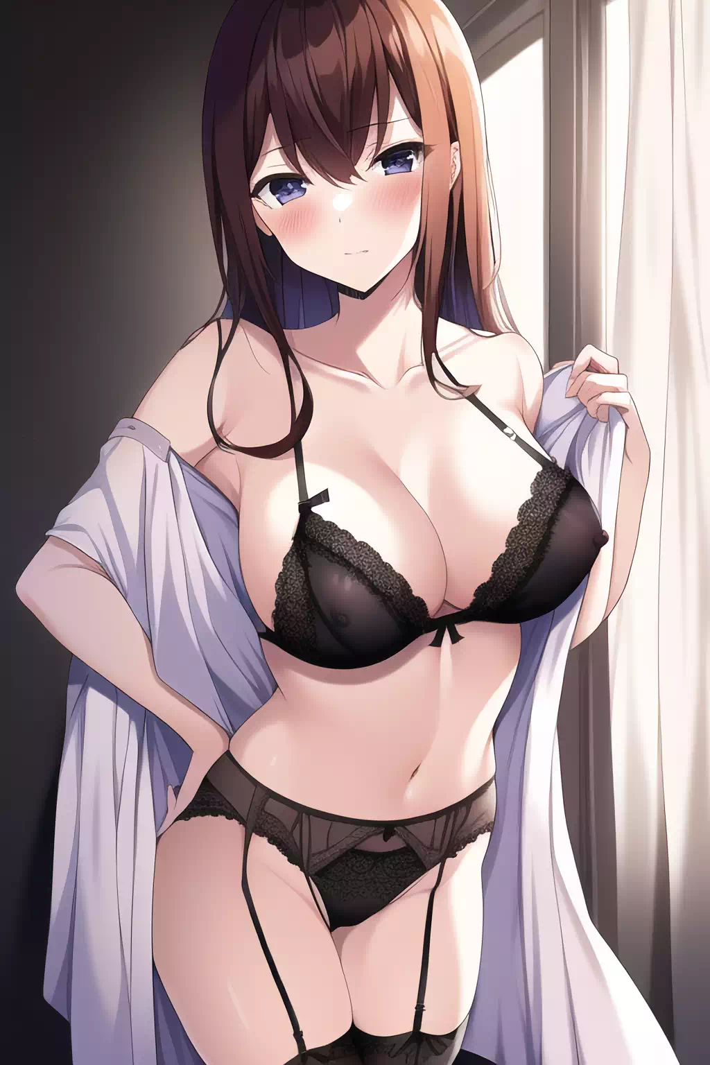 Kurisu wearing sexy lingerie (AI