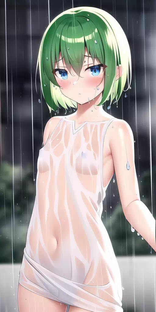 Wet white dress