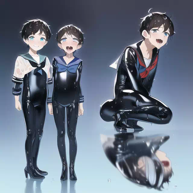 【NovelAI】Wet sailor rubber boys4