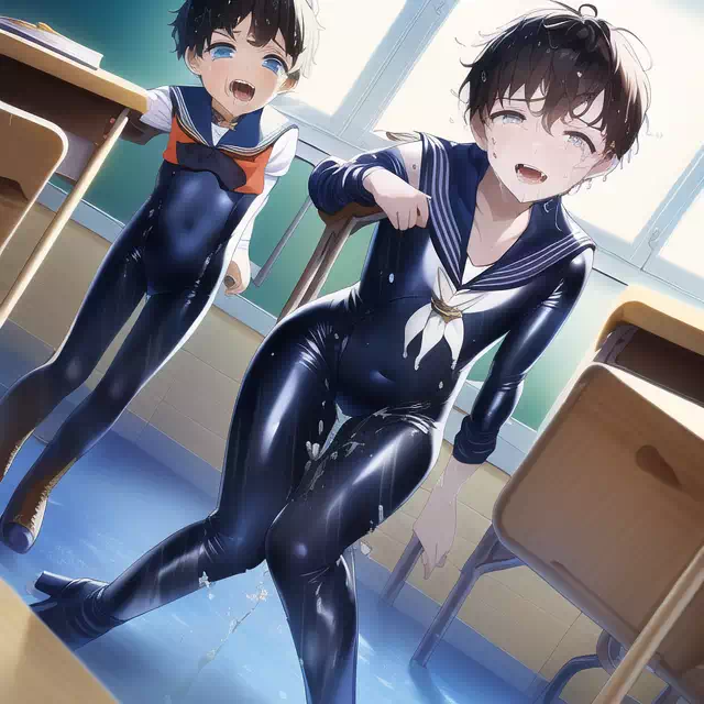 【NovelAI】Wet sailor rubber boys4