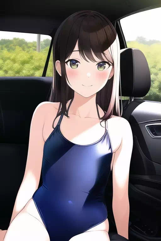 水着の女の子と車に乗ってみた