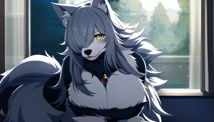 [NovelAI]wolf girl, indoors, Fur