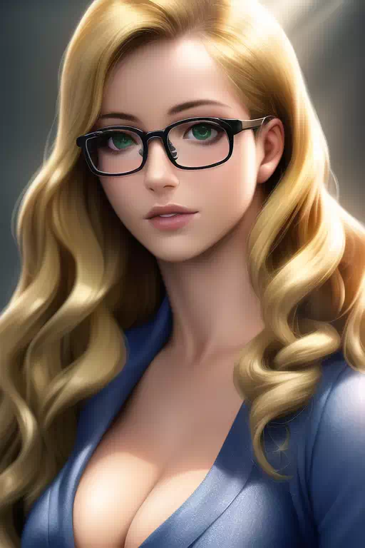 Blonde with glasses