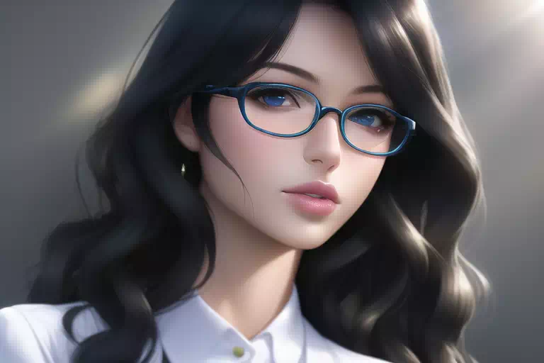 Black Hair with glasses