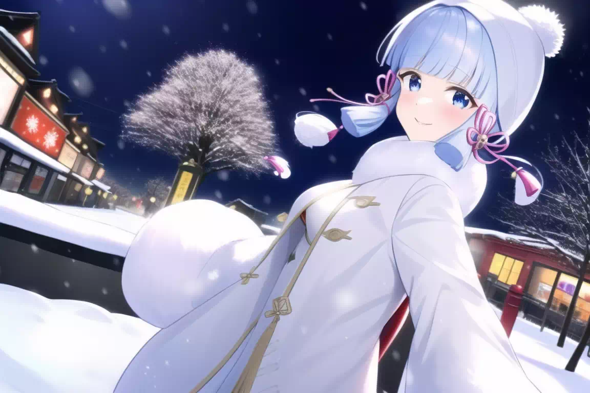 snowy night Ayaka(by NovelAI)