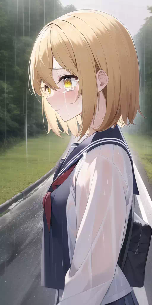 【AI生成】涙、雨