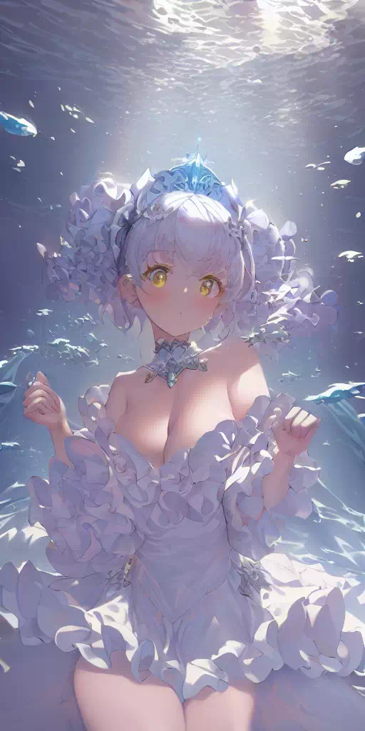 [AI出力] 白いフリルドレスを着た女の子_(2)