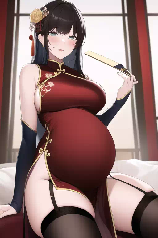 {novel ai}china dress,pregnant2