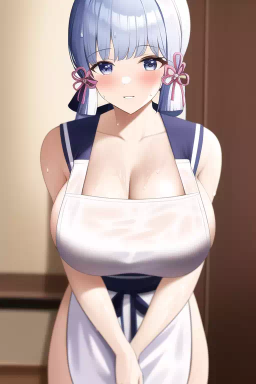 NovelAI Ayaka naked apron