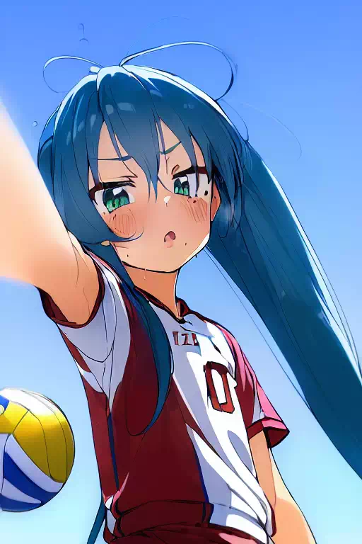 Konata plays volleyball; misses